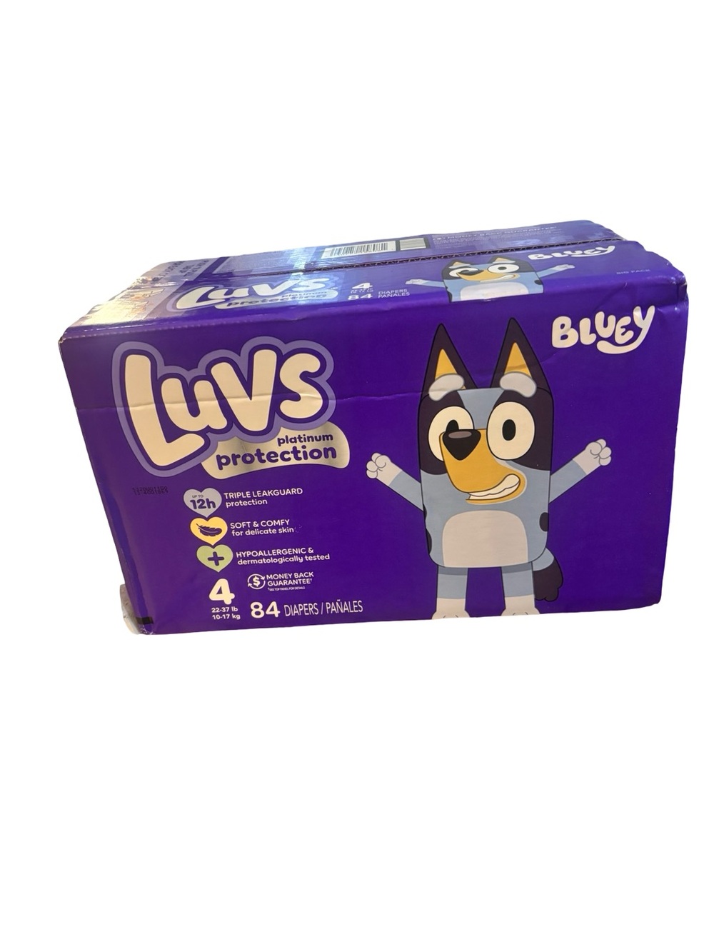 Luvs Bluey Platinum Protection Hypoallergenic Toddler Diapers- Quantity 84